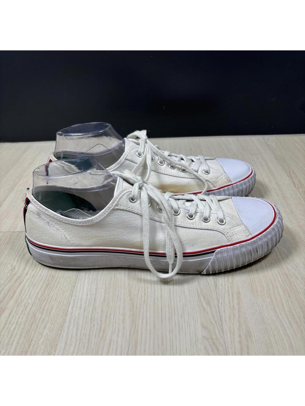 PF Flyers Center Lo Shoes Mens Size 11.5 White Canvas Low Top Sneakers MC2002WT